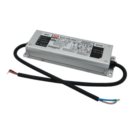 Драйвер светодиодный (LED) с потенциометром 1..2А, 43.2..52.8в, 96вт, IP65, Mean Well ELG-100-48A