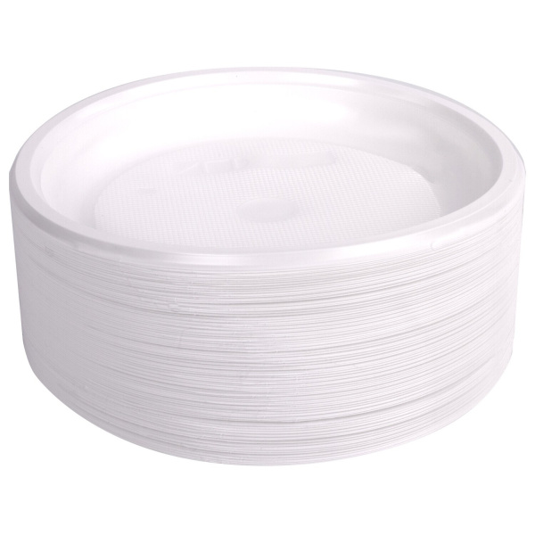 Одноразовая тарелка десертная 170мм, белый Пластик 100шт