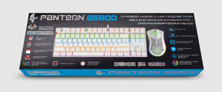 Игровой набор Jet.A Panteon GS800 (механическая клавиатура + прогр. ультралёгкая мышь) Белый