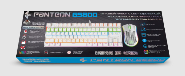 Игровой набор Jet.A Panteon GS800 (механическая клавиатура + прогр. ультралёгкая мышь) Белый