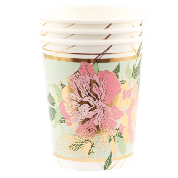 Бумажные стаканы "Пионы" 6шт (1502-4511)