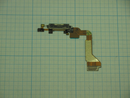 Шлейф iPhone 4 на системный разъем/микрофон Белый