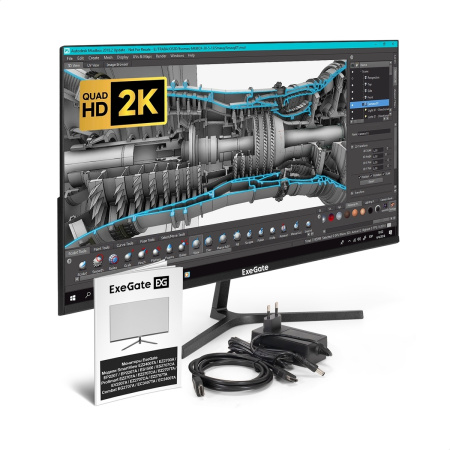 Монитор 27"/ExeGate/ES2707CA/SmartView/Черный/IPS/2560x1440/75Hz/HDMI/DP/USB/FreeSync/2K/WQHD