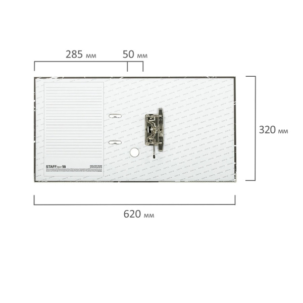 Папка-регистратор 50мм. STAFF "Profit"  мрамор, черная (272008)