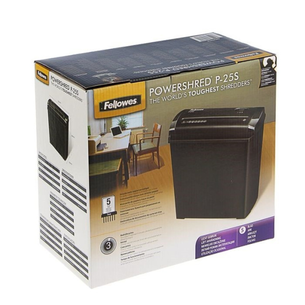 Уничтожитель документов Fellowes PowerShred P-25S, DIN P-1, 7 мм, 5лст, 11 лтр., FS-47010