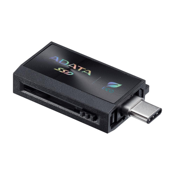 Твердотельный накопитель/ ADATA External SSD SC730, 1000GB, Type-C, Type-A, USB 3.2 Gen2, R/W 600/600 MB/s, 36.8x23.8x9.7mm, Black (5 лет)