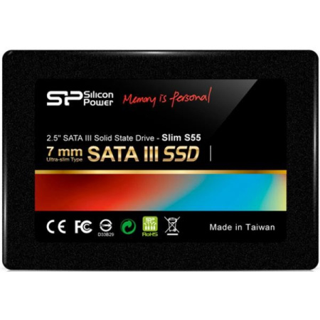SSD-накопитель 120Гб Silicon Power S55 [SP120GBSS3S55S25](Phison PS3108-S8,TLC, 550/420 Мб/с)