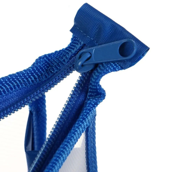 Папка для тетрадей А5 ArtSpace 1 отделение, прозрачная/синяя, пластик, на молнии ПТ750_3391