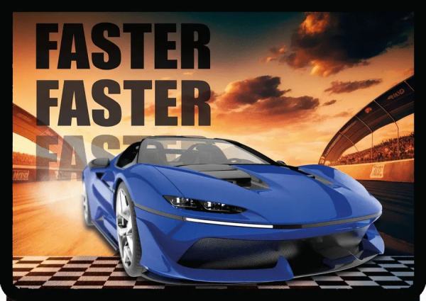 Папка для труда А4 ПЧЕЛКА "Авто на старте" на молнии ПТР-1