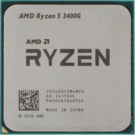 Процессор AMD AM4 Ryzen 5 3400G (4ядра/8потоков*3,7ГГц-4,2ГГц,4Мб,Vega11,65Вт) oem