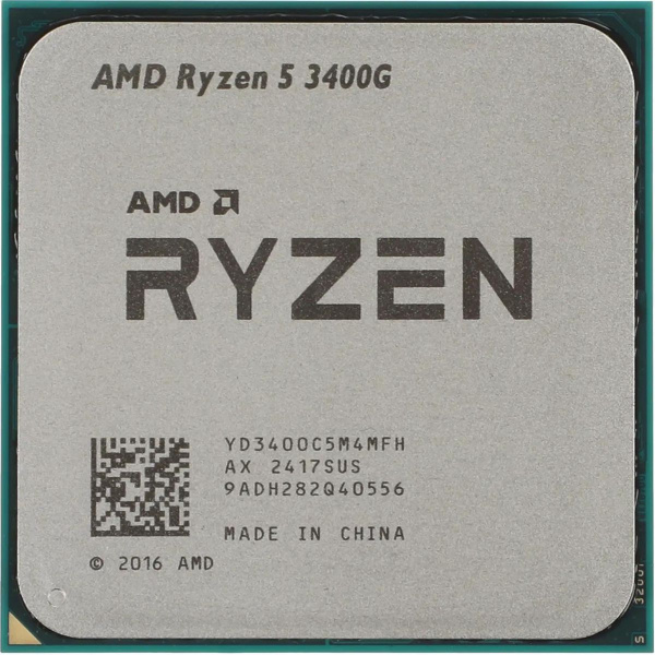 Процессор AMD AM4 Ryzen 5 3400G (4ядра/8потоков*3,7ГГц-4,2ГГц,4Мб,Vega11,65Вт) oem
