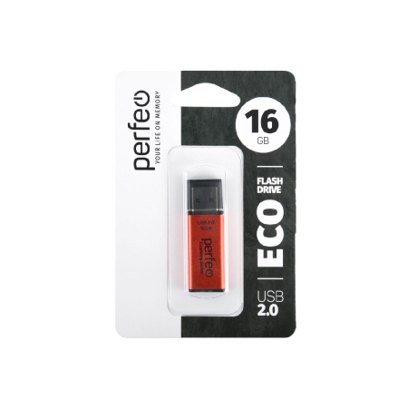 Флеш-накопитель USB2.0 16Gb Perfeo E03 (PF-E03R016ES) красный