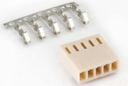 Разъем штыревой P2.54мм HU/WF  5pin, гнездо на кабель, HU-05