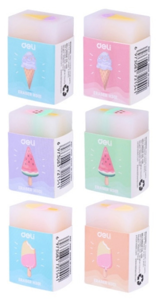 Ластик DELI прямоугольный 38х25х17мм (EH301)