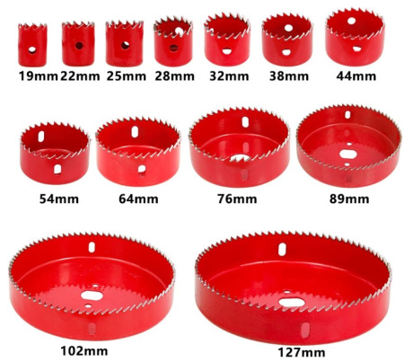 Набор коронок 19..127мм, 13штук, по дереву/пластику