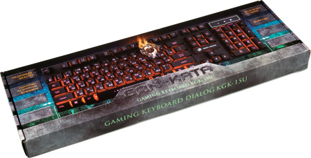 Игровая клавиатура USB Dialog Gan-Kata KGK-15U мембранная, подсветка, Black