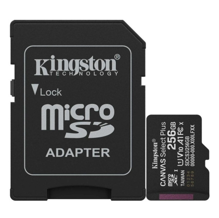 Карта памяти MicroSDHC 256Gb Kingston Class10 UHS-I U1 [SDCS3/256GB] (SD адаптер)