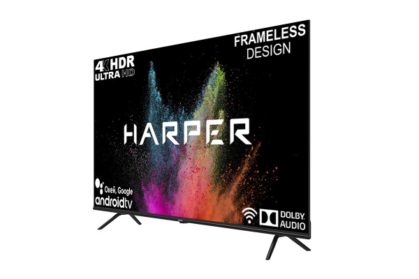 Телевизор 54.6" Harper 55U770TS 3840x2160/HDMI,USB/DVB-T2/WiFi/SmartTV/-/Черный UHD 4K