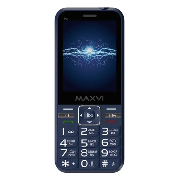 Сотовый Maxvi P3 Blue 2sim/2.8"/320*240/microSD/0.3МП/Bt/2700мАч/моноблок