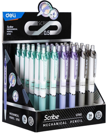Карандаш мех. DELI "Scribe" 0.5мм. пласт. корп. (EU745-P)