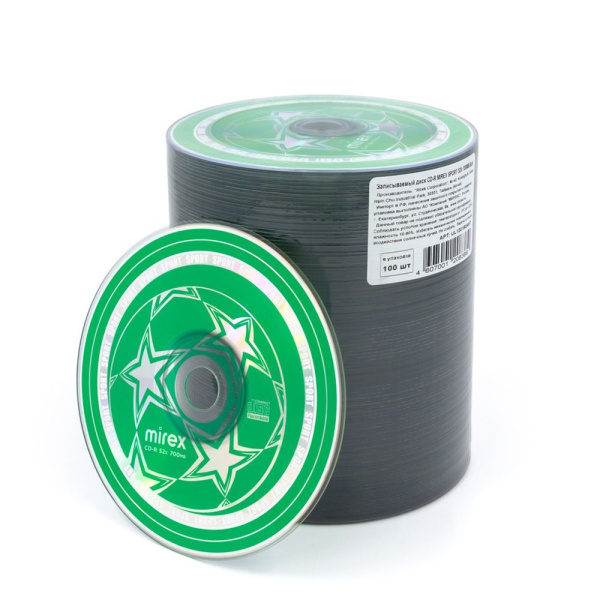 Диск CD-R 100шт Mirex SPORT 700Mb 52x Bulk (UL120180A8T