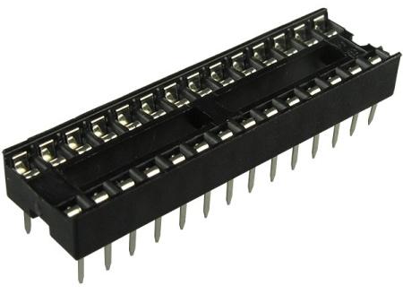 Панелька для микросхемы, шаг 2.54, DIP-28, ширина 7.62, SCS-28