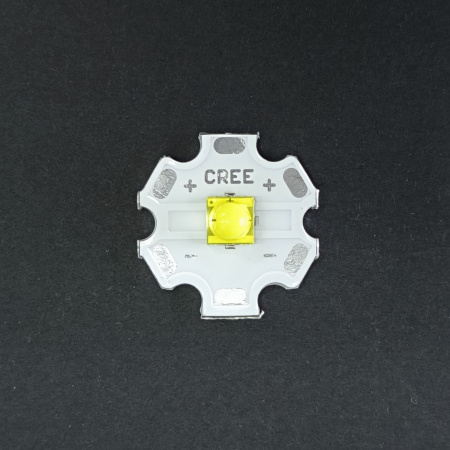 Светодиод мощный, T6, белый холодный, 3.2..3.4в, 2а, SMD 5050, на плате d20мм, LED