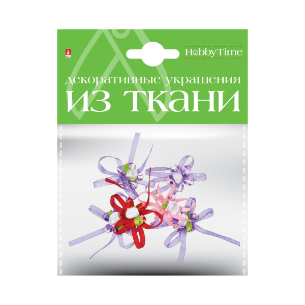Декоративные украшения из ткани, набор №12, "Бантики L" Hobby Time 2-159/08