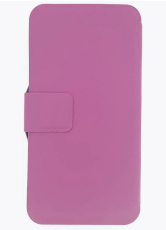 Чехол-книжка для телефонов 4.5"-4.8" (размер L) ярко-розовый с синим язычком