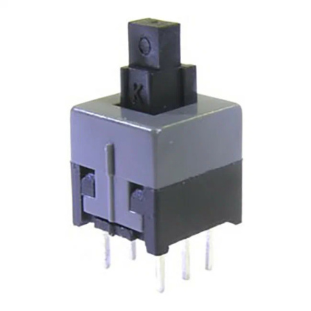 Кнопка OFF-(ON), DPDT, 8.5*8.5*14мм, 6 конт, на плату, PB22E09