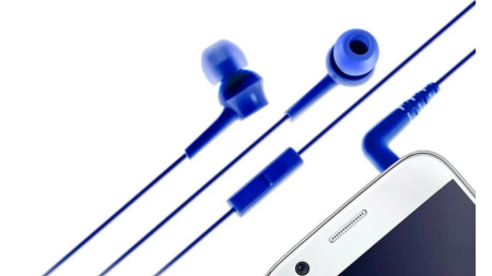 Гарнитура Panasonic RP-TCM115GCA вкладыши, 16Ом, 109дБ, кабель 1.2м, Синий