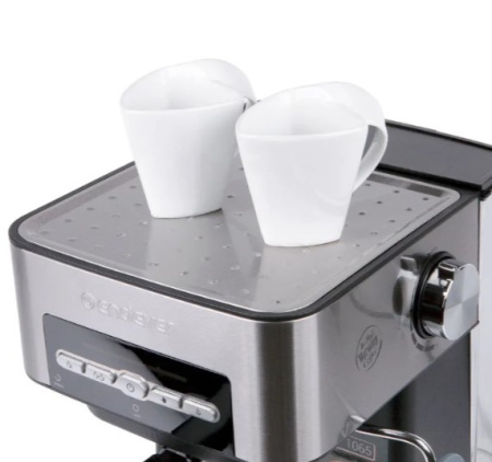 Kофеварка Endever Costa-1065 Silver 850Вт, 1.6л, 20 бар, рожковая, тип кофе: молотый