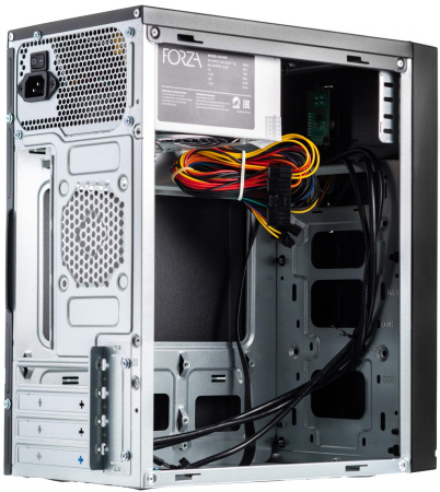 Корпус с блоком питания 450Вт./ Case Forza mATX, 450W, 2xUSB3.0, Black, w/o FAN, 12 cm fan PSU, power cord