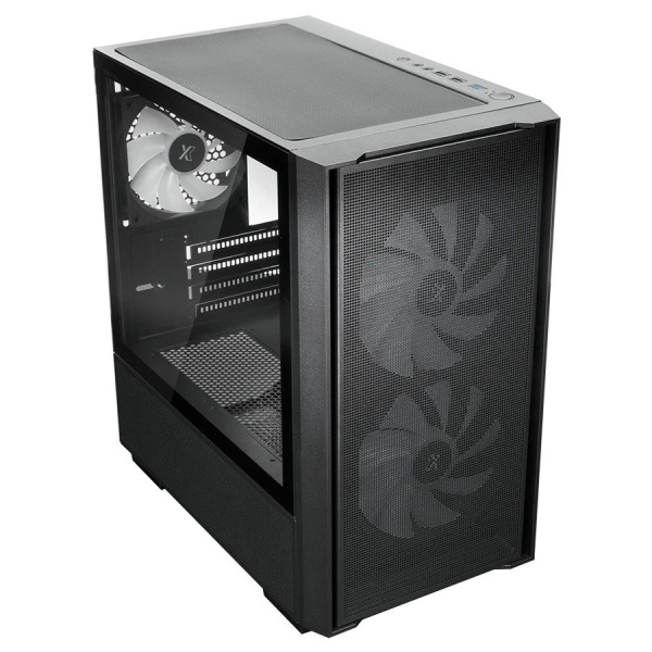 Корпус mATX Б_БП XASTRA  A400M 3ARGB-C6 Black (USB3.0,Audio,черный,Mesh,TG,2х140мм+1х120мм FC ARGB PWM fans/ARGB+PWM HUB 6port,CPU Cooler до 175мм, VG