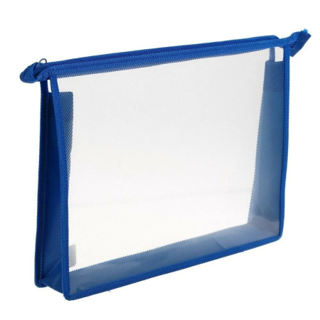 Папка для тетрадей А5 ArtSpace 1 отделение, прозрачная/синяя, пластик, на молнии ПТ750_3391