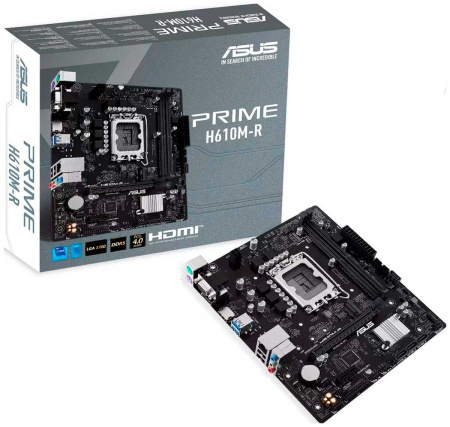 Мат.плата S1700 H610 Asus PRIME H610M-R-SI (mATX,2DDR5,M.2,4SATA3,DP,HDMI,VGA,PC5600)