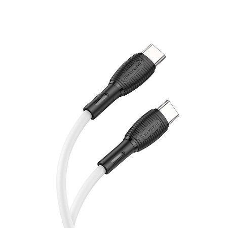 Кабель USB Type-C (m) - USB Type-C (m) BOROFONE BX86 1м ,60W, белый, силиконовый