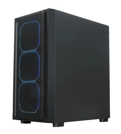 Корпус mATX Б_БП XASTRA A411M 4ARGB-FG Black (USB3.0,Audio,TG,черный,Mesh,4х120мм FRGB,CPU Cooler до 165мм, VGA до 340мм)