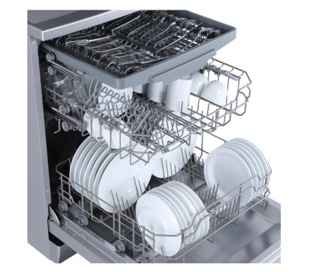 Посудомоечная машина Бирюса DWF-614/6 M Металлик 930Вт, отдельностоящая, расход воды 10л, 8 прог., 6