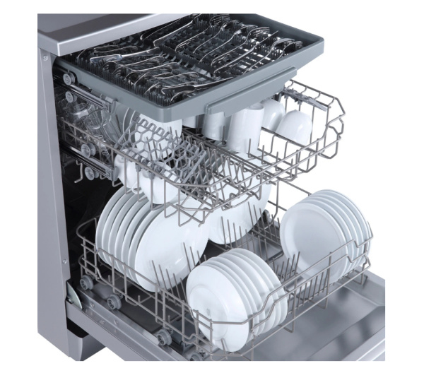 Посудомоечная машина Бирюса DWF-614/6 M Металлик 930Вт, отдельностоящая, расход воды 10л, 8 прог., 6