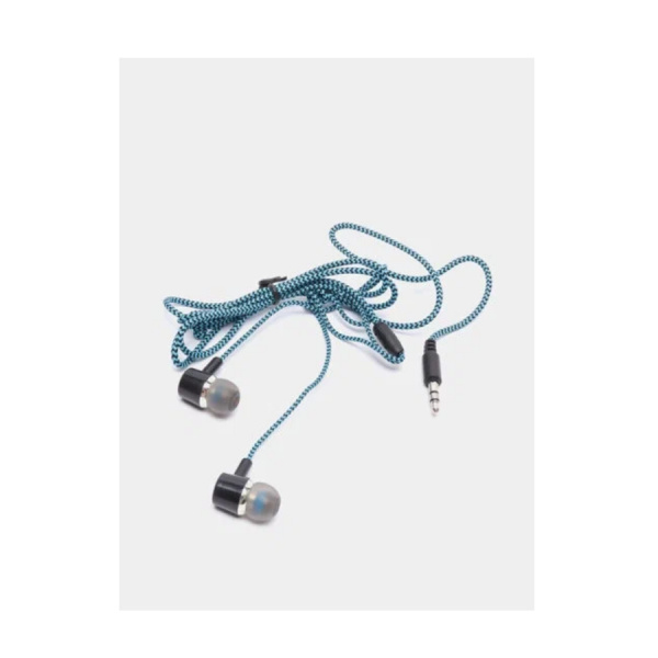 Гарнитура Perfeo MILD внутриканальные, чёрно-синий тканевый провод (PF_A4483)