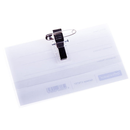 Бейдж гориз. OfficeSpace 57*90мм, с клипсой и булавкой BDPL_1196 (178797)