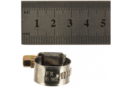 Хомут червячный 10..16мм, 12*0.6мм, нержавеющая сталь, крестовой шлиц, Fortisflex PL-12 (10-16)/W2