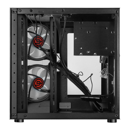 Корпус mATX Б_БП Ginzzu V190 (USB3.0,Audio,черный,3х120мм FRGB,"стеклянный куб")