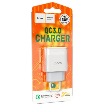 Зарядное_устройство - USB HOCO C72Q 18W QC 3.0/ (6V-3.0A/9V-2.0A/12V-1.5A) белый