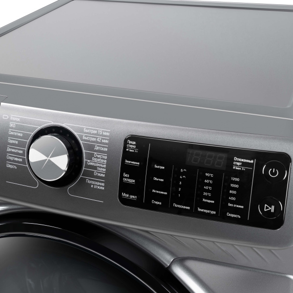 Стиральная машина Бирюса WM-SM814/03 M Металлик 8кг, фронт. загр-ка, отжим 1200об/мин, 14 прог., 85x