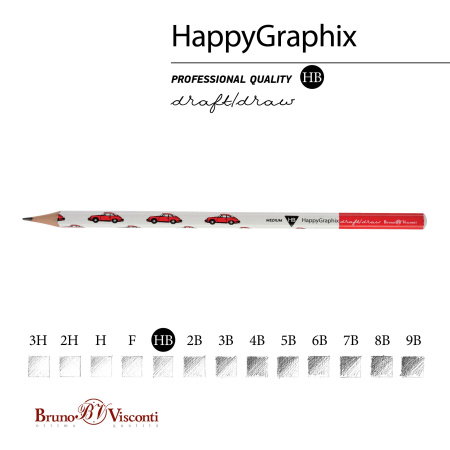 Карандаш ч/гр. BV Happy Graphix "Красная машина" (НВ) 21-0030/25 