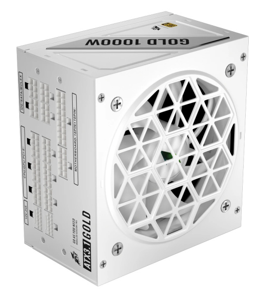 Блок питания 1000Вт 1STPLAYER NGDP 1000W White (APFC,120мм,3PCI-E,12VHPWR,8SATA,80+Gold,модульный)[HA-1000BA4-WH]