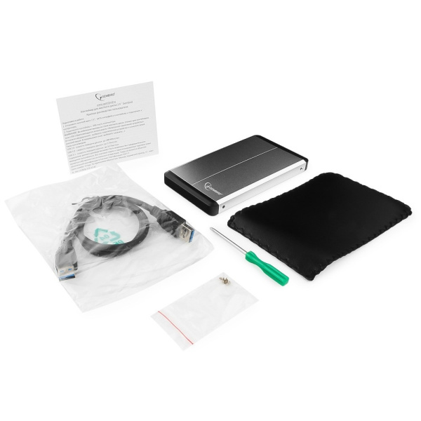 Внешний бокс для HDD 2.5" USB_3.0  Gembird EE2-U3S-2 серебристый,металл