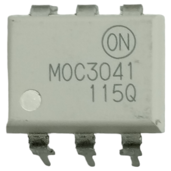 микросхема MOC3041M ON Semiconductor, оптопара симисторная с детектором перехода через ноль, 400В, Ift15мА, DIP6